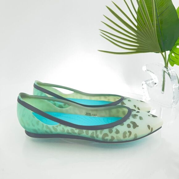 CROCS Womens Rio Ballet Flat Size 9 Leopard Fade Rubber Pointed Slip On Shoe - Picture 5 of 12